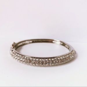 Rhinestone Silver Tone Latch Lia Sophia Bracelet